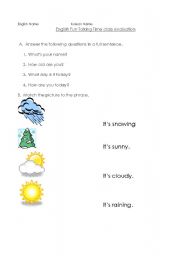 English Worksheet: Evaluation