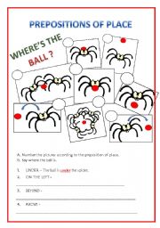 English Worksheet: PREPOSITIONS OF PLACE