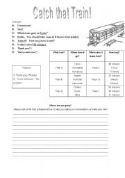 English Worksheet: Catch that train!