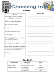 English Worksheet: Checking in 