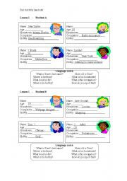 English Worksheet: Getting Personal Information Pair Work Worksheet