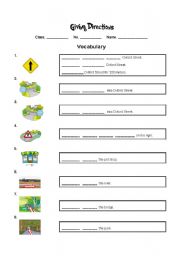 English Worksheet: giving directions