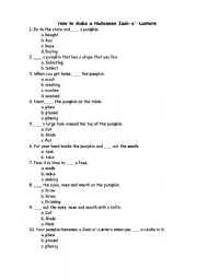 English worksheet: How to make Jack-o - Lantern