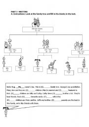 English Worksheet: family three