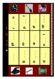 English Worksheet: Long A sound bingo game
