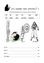 English worksheet: LETS DESCRIBE