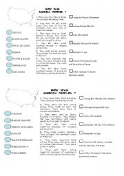 English Worksheet: How was Amrica peopled