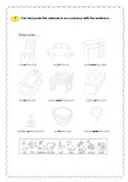 English Worksheet: In / On / Under