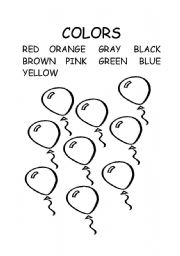 English worksheet: colors