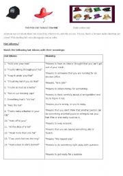 English Worksheet: HATS 