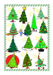 English Worksheet: Christmas trees - Description