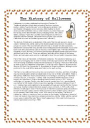 English Worksheet: Halloween History