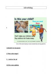 English Worksheet: advertising