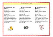 English Worksheet: OLD MACDONALD HAD A FARM