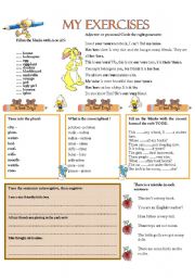 English Worksheet: MY EXERCISES 1