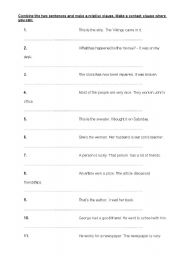 English worksheet: relative clause