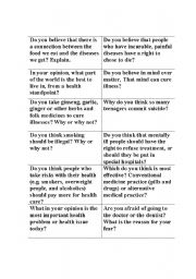 English Worksheet: Discussion questions about stress/health