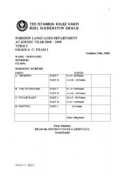 English Worksheet: EXAM