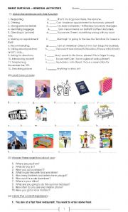 English Worksheet: BASIC ENGLISH for travellers