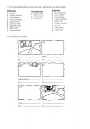 English Worksheet: DAILY ROUTINES