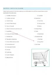 English Worksheet: Shopping -- Match the Columns