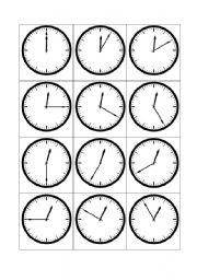 English Worksheet: Telling the time - 12 oclock