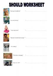 English Worksheet: should --- shouldnt