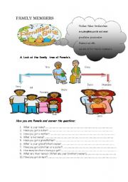 English Worksheet: FAMILY MEMBERS