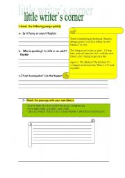 English Worksheet: WRITING CORNER