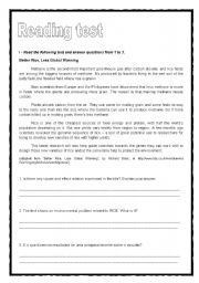 English Worksheet: Reading Test 1