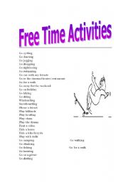 English worksheet: Free activities and Daily routine ( List of verbs)