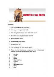 English Worksheet: Cheaper by the dozen