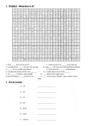 English worksheet: WHATS THE TIME