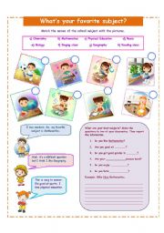 English Worksheet: SCHOOL SUBJECTS! PRESENT SIMPLE