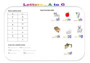 English worksheet: alphabet A to G