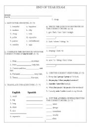 English Worksheet: EOY Flyers Exam