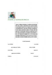 English worksheet: Family  Wordsearch