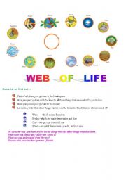 English worksheet: WEB OF LIFE -  ENVIRONMENTAL STUDY 