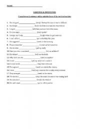 English Worksheet: GERUNDS AND INFINITIVES