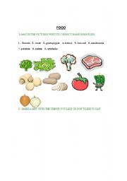 English worksheet: FOOD