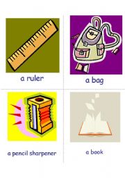 English Worksheet: school objects