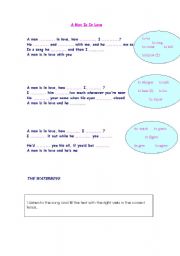 English Worksheet: A man is in love