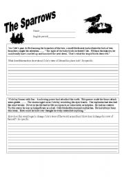 English Worksheet: The Sparrows - Touching Spirit Bear