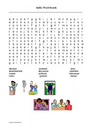 English Worksheet: Suffix Word Search