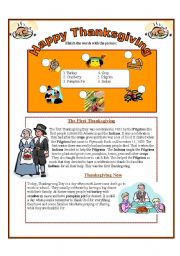 English Worksheet: Happy Thanksgiving