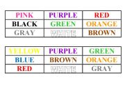 English worksheet: colours bingo