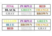 English Worksheet: colours bingo