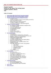 English Worksheet: ESL Tutoring Handbook