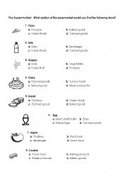 English worksheet: The Supermarket