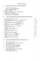 English Worksheet: Passive Voice written test